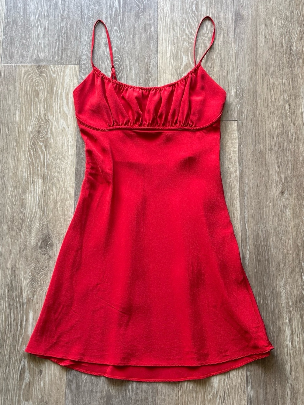 Realisation Par Red The Lilou 100% Silk Mini Slip Dress Size S